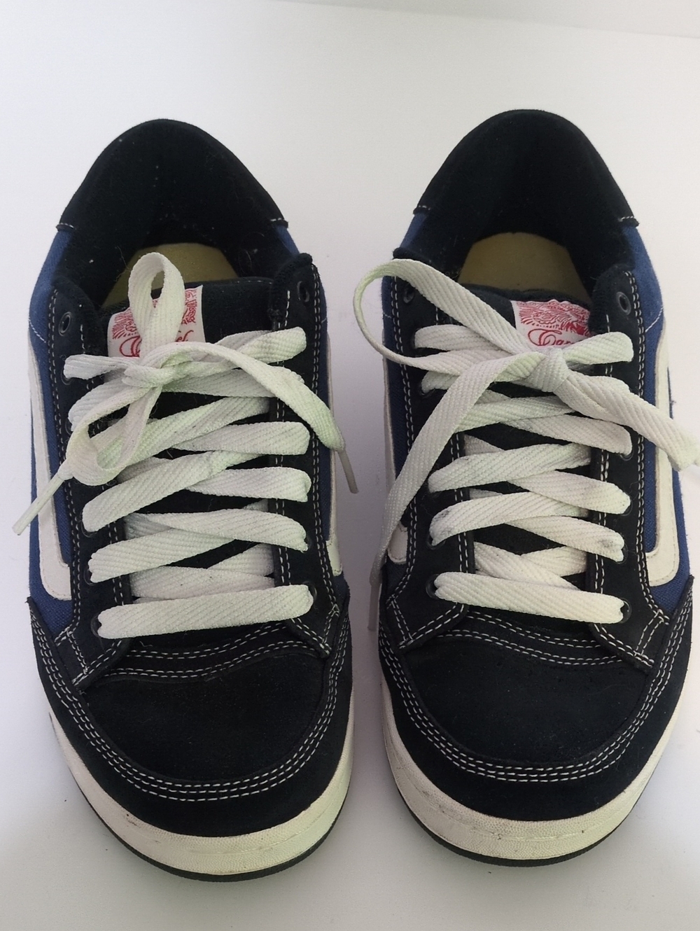 Vans Estilo Tres John Cardiel Skate Shoes Navy Black Suede Leather Men Size 9.5